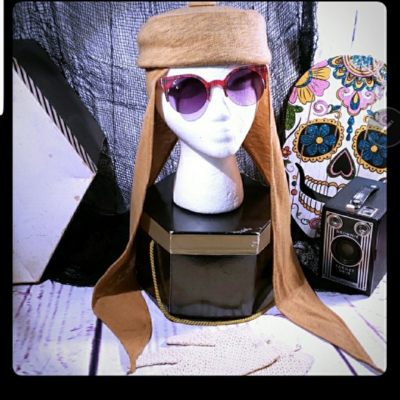 sun hat with scarf attached